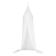 Ciel de lit double gaze de coton blanc H 350cm