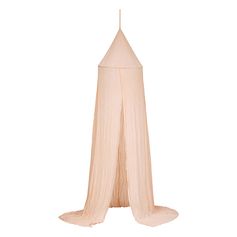 Ciel de lit en gaze de coton rose H 350cm