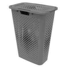 Coffre à linge avec couvercle plastique PIXEL gris 40L