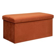 Coffre banc velours pliable ambre 38x76x38cm
