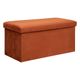 Coffre banc velours pliable ambre 38x76x38cm