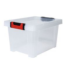 Boite de rangement à clips plastique transparent 15L