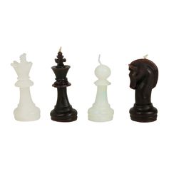 Coffret 4 bougies pièces d'échec H 10cm