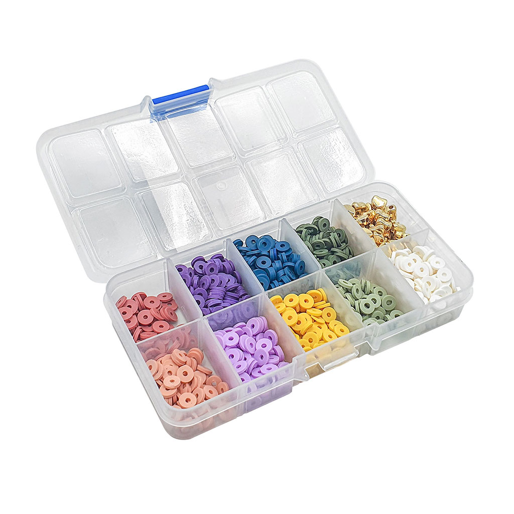 Coffret de 1500 perles Heishi colorées