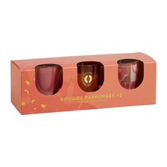 Coffret de 3 bougies parfumées senteur patchouli H 6cm