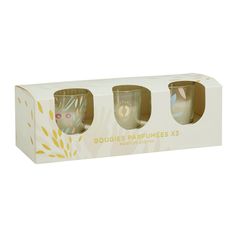 Coffret de 3 bougies senteur jasmin H 6cm