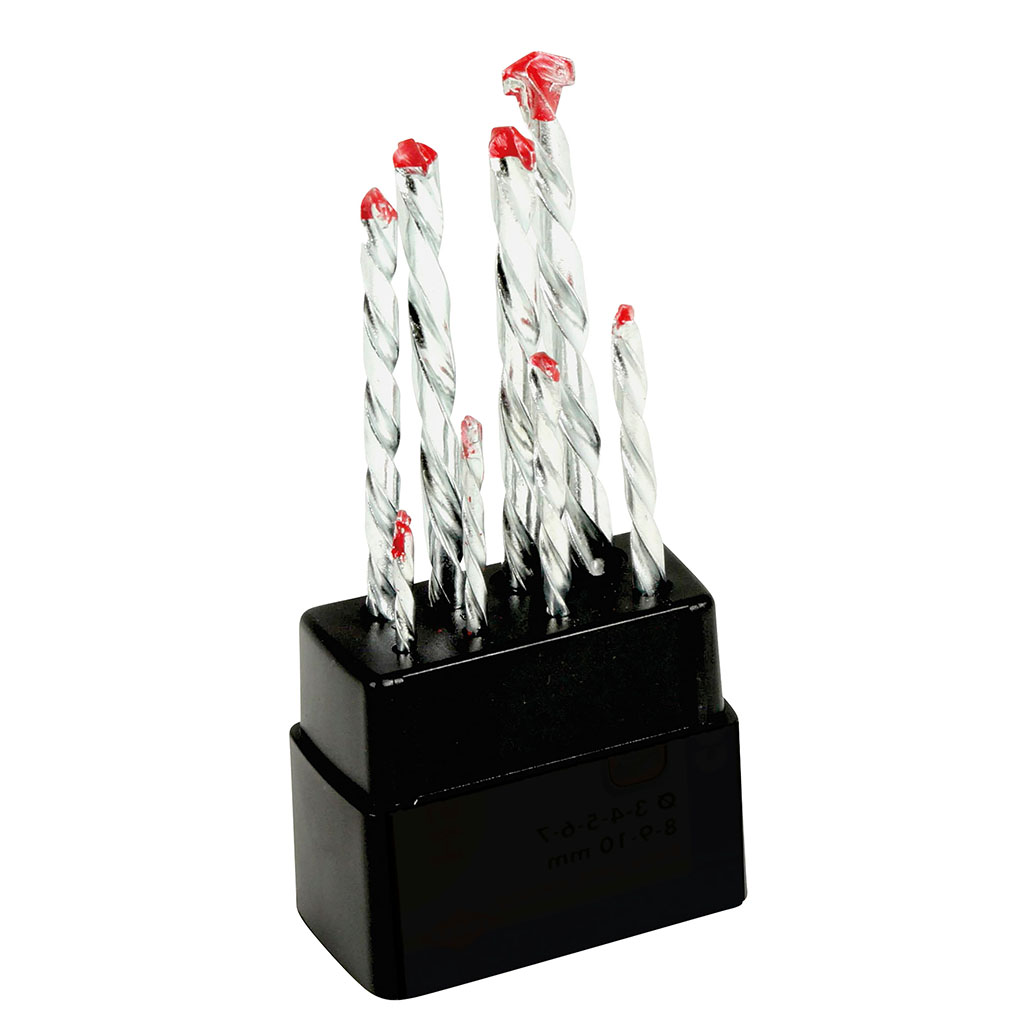 Coffret de 8 forets de perceuse spécial béton D 3 à 10mm