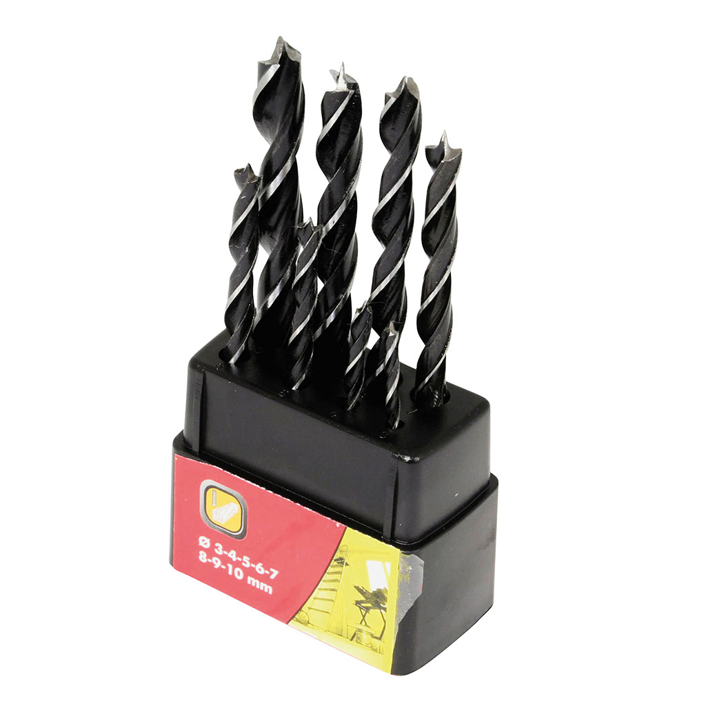 Coffret de 8 forets de perceuse spécial bois D 3 à 10mm