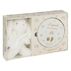 Coffret empreinte et peluche beige 28.5x17.5cm