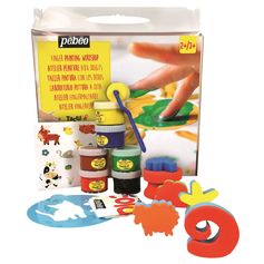 Coffret enfant atelier de peinture au doigt 6 pots 80ml