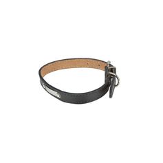 Collier L avec plaque pour chien cuir noir 50cm