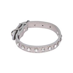 Collier strass argenté chien 35cm