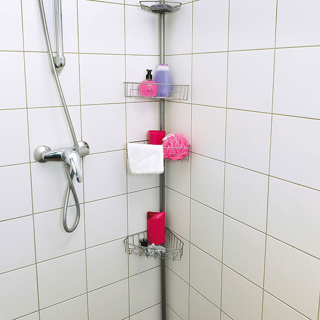 Etagère d'angle de douche télescopique étagères de salle de bains