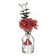 Composition florale artificielle vase verre H 30cm