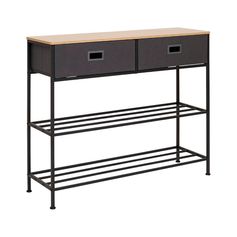 Console 2 tiroirs TISSA gris foncé 100x80x30cm