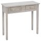 Console CHARME 2 tiroirs bois blanchi 80x76x30cm - ATMOSPHERA
