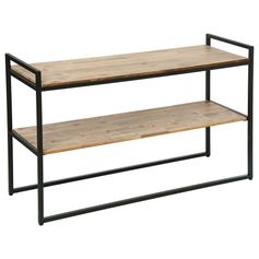 Console EDENA noire 2 plateaux 120x75x40cm - ATMOSPHERA