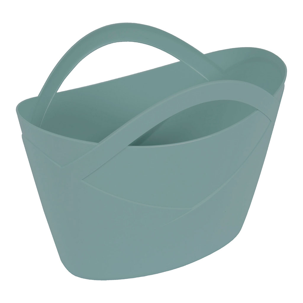 Corbeille à linge anse FLORA verte 20L