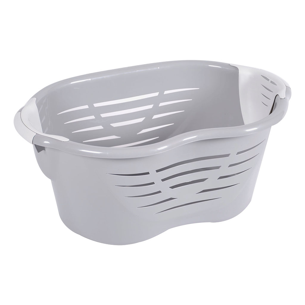Corbeille à linge plastique gris 60L