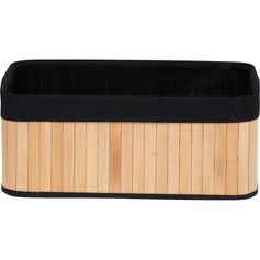 Corbeille à linge rectangulaire bambou noir 37x15x25cm