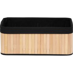 Corbeille à linge rectangulaire bambou noir 40x16x28cm