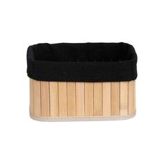 Corbeille à linge rectangulaire bambou noir 40x16x28cm