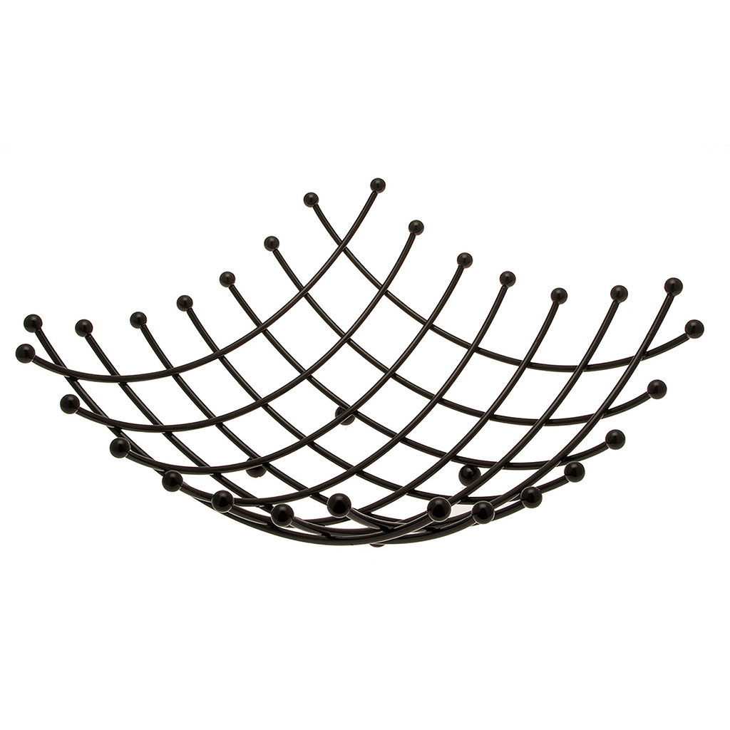 Corbeille à fruits en métal inclinée noire mat 26x19.5cm - Centrakor