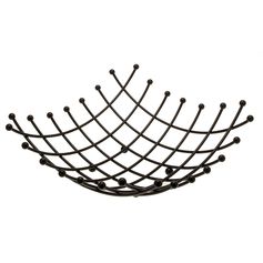 Corbeille à fruits carrée métal noire 27x10.5x27cm