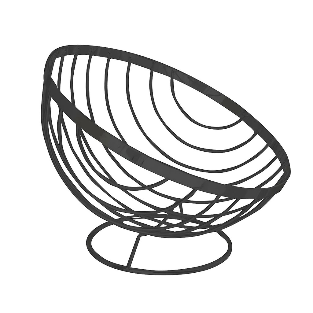 Corbeille à fruits en métal inclinée noire mat 26x19.5cm