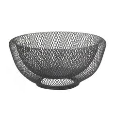 Corbeille à fruits en métal maille noire mat 25x10.5cm