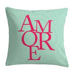Coussin AMORE polyester céladon 45x45cm