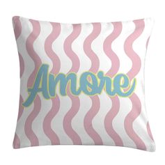 Coussin AMORE polyester rose 45x45cm