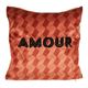 Coussin AMOUR polyester terracotta 40x40cm