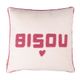 Coussin bisous blanc rose 45x45cm