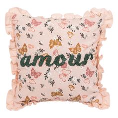 Coussin brodé Amour ALINA 40x40cm
