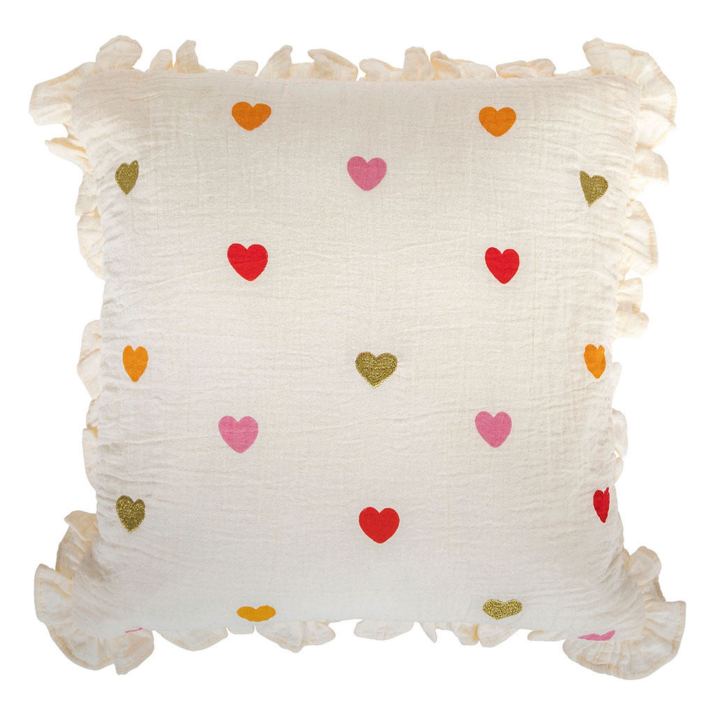 Coussin carré Amour coton 40x40cm - Centrakor