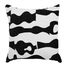 Coussin carré imprimé vase noir et blanc 40x40cm