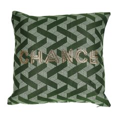 Coussin CHANCE polyester vert 40x40cm