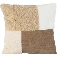 Coussin chenille marron et beige 45x45cm