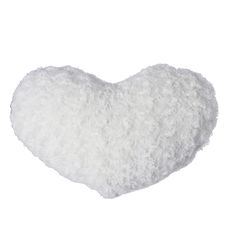 Coussin coeur imitation fourrure bouclée polyester écru 28x36cm