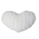 Coussin coeur imitation fourrure bouclée polyester écru 28x36cm