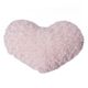 Coussin coeur imitation fourrure bouclée polyester rose 28x36cm