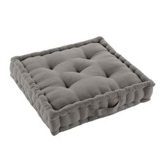 Coussin de sol TWILLY en polycoton gris 50x50x10cm