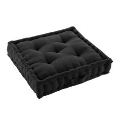 Coussin de sol TWILLY polycoton noir 50x50cm