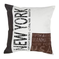 Coussin déco polyester New York 40x40cm