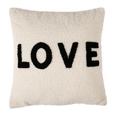 Coussin déco polyester Sherpa Love 40x40cm