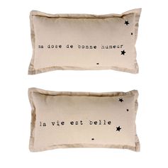 Coussin déco rectangulaire polyester bonheur 30x60cm