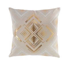 Coussin déhoussable coton CYBELE doré 45x45cm