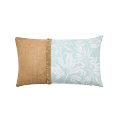 Coussin déhoussable HERA jute et feuilles 50x30cm