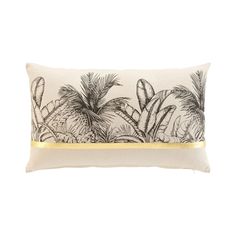 Coussin déhoussable PAPAYA avec palmiers beige 50x30cm